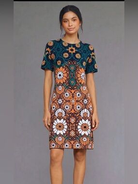 Anthropologie Maeve Floral Shift Mini Dress